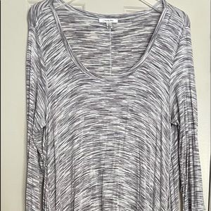 Gray and White Maxi Dress